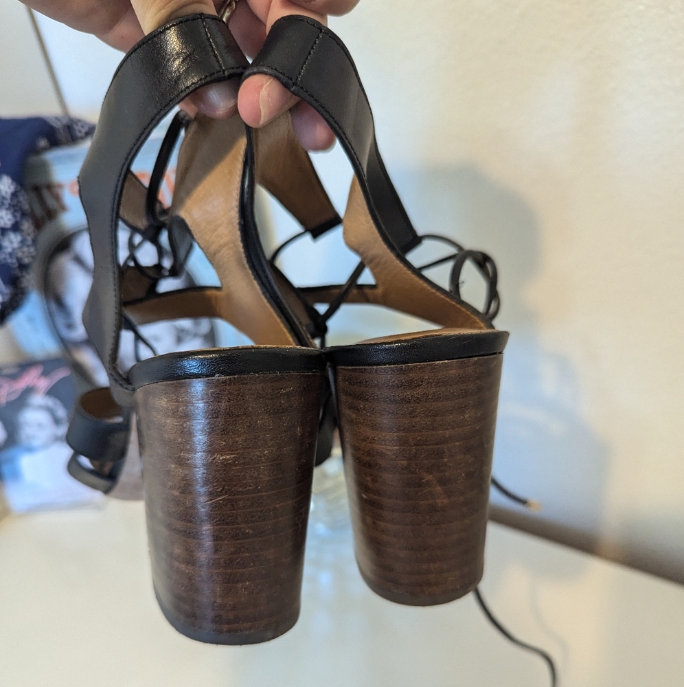 Coach black leather block heel sandal - Picture 3 of 8